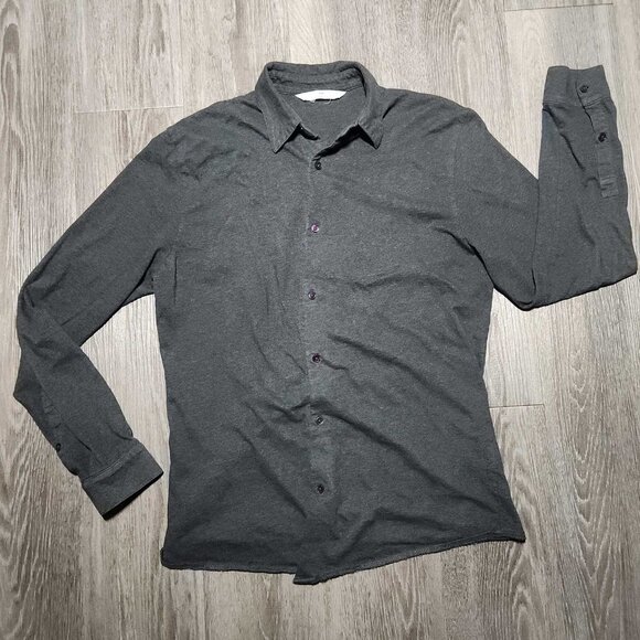 Vintage 90s classic basic grey cotton button-up shirt for work / office - Picture 9 of 16